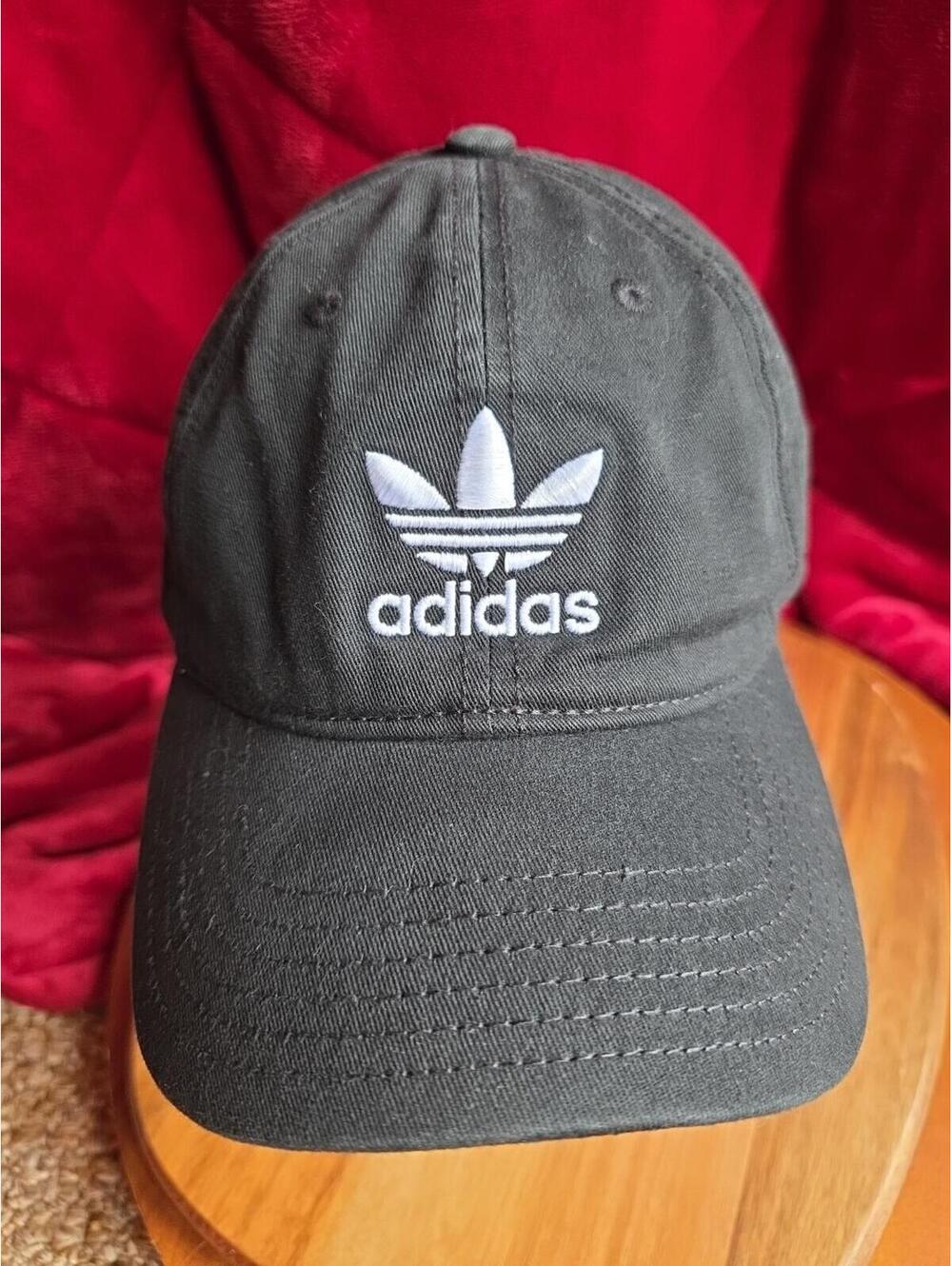 Adidas Hat Cap Strap Back Black Trefoil Embroidered Originals Dad Hat Cotton
